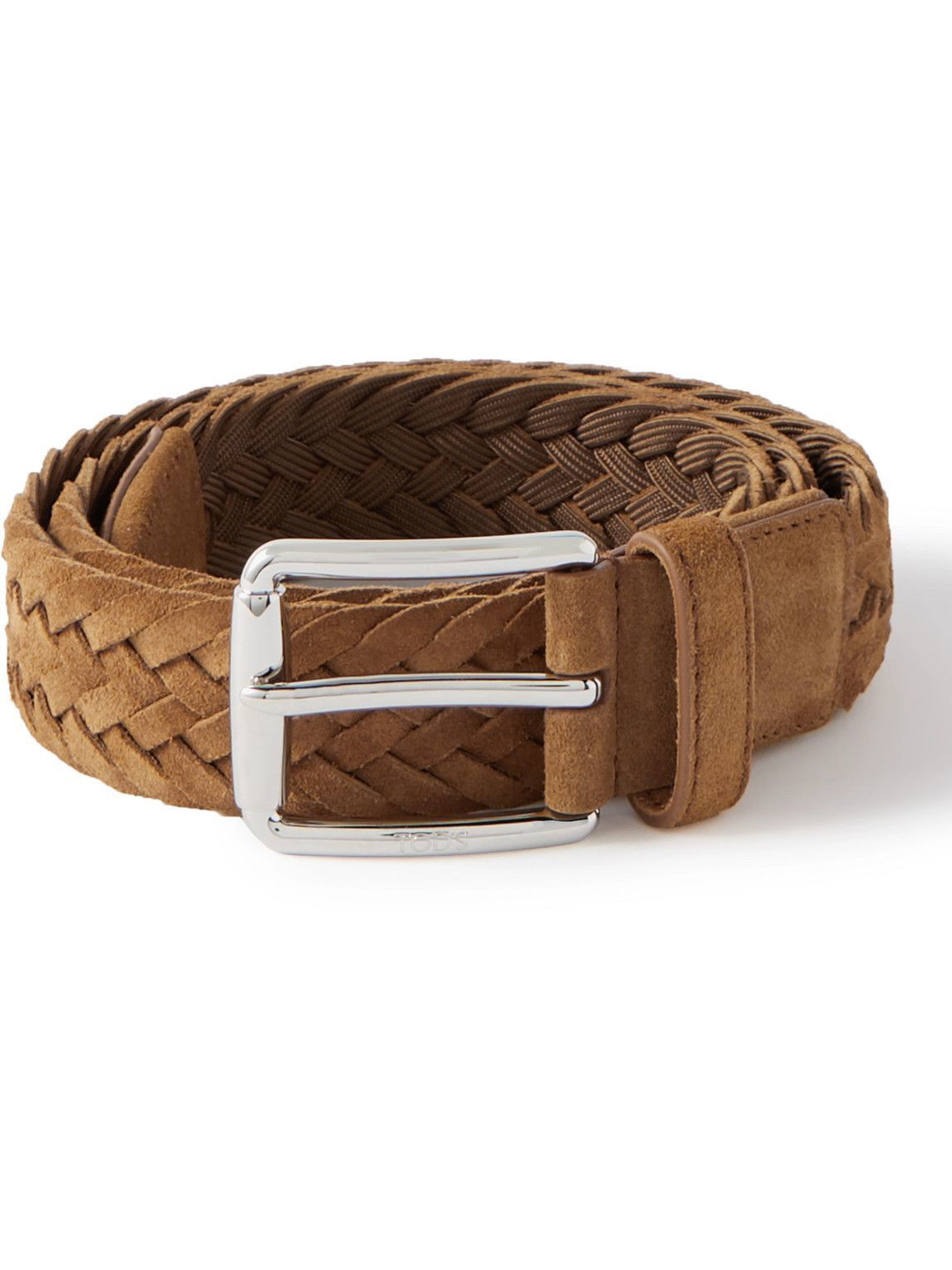 Buy Tod's Suede Belt with Tang Clasp, Brown Color Men