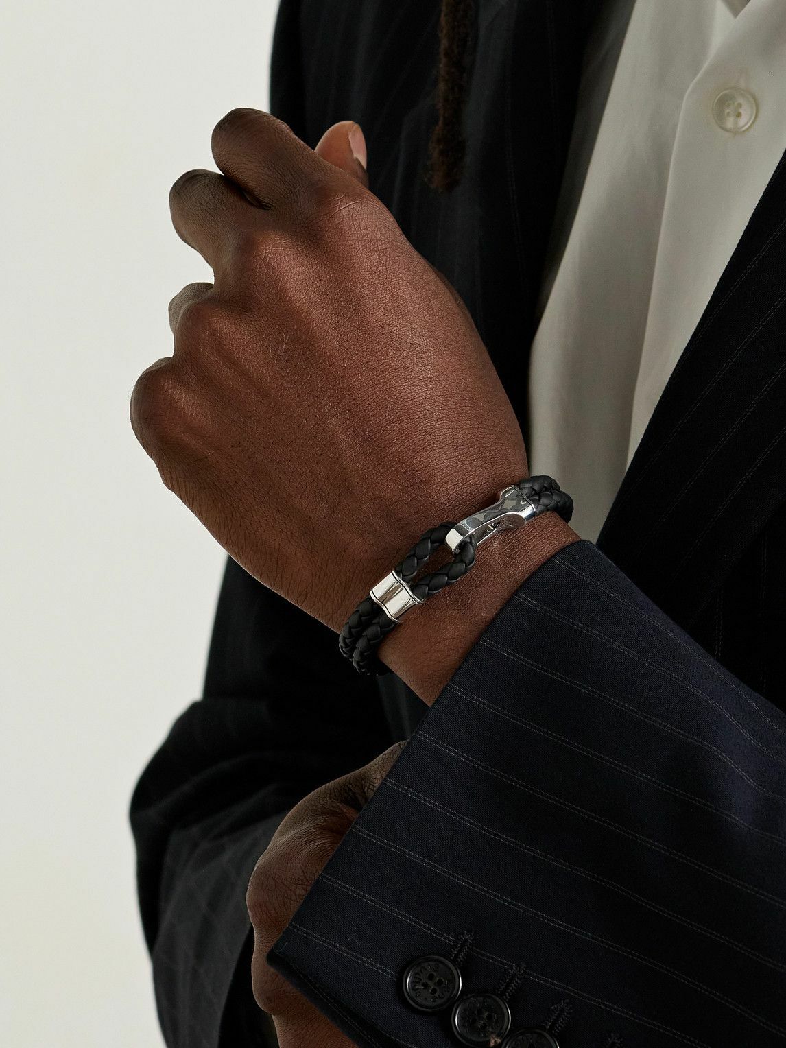 John Hardy - Braided Leather and Sterling Silver Bracelet - Black