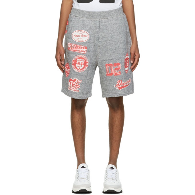 Photo: Dsquared2 Grey Relaxed Fit Printed Shorts
