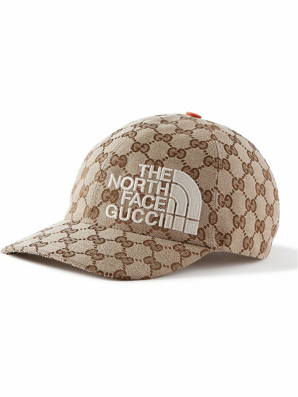 Photo: GUCCI - The North Face Logo-Embroidered Monogrammed Canvas Baseball Cap - Neutrals