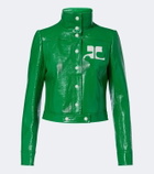 Courrèges Logo vinyl cropped jacket