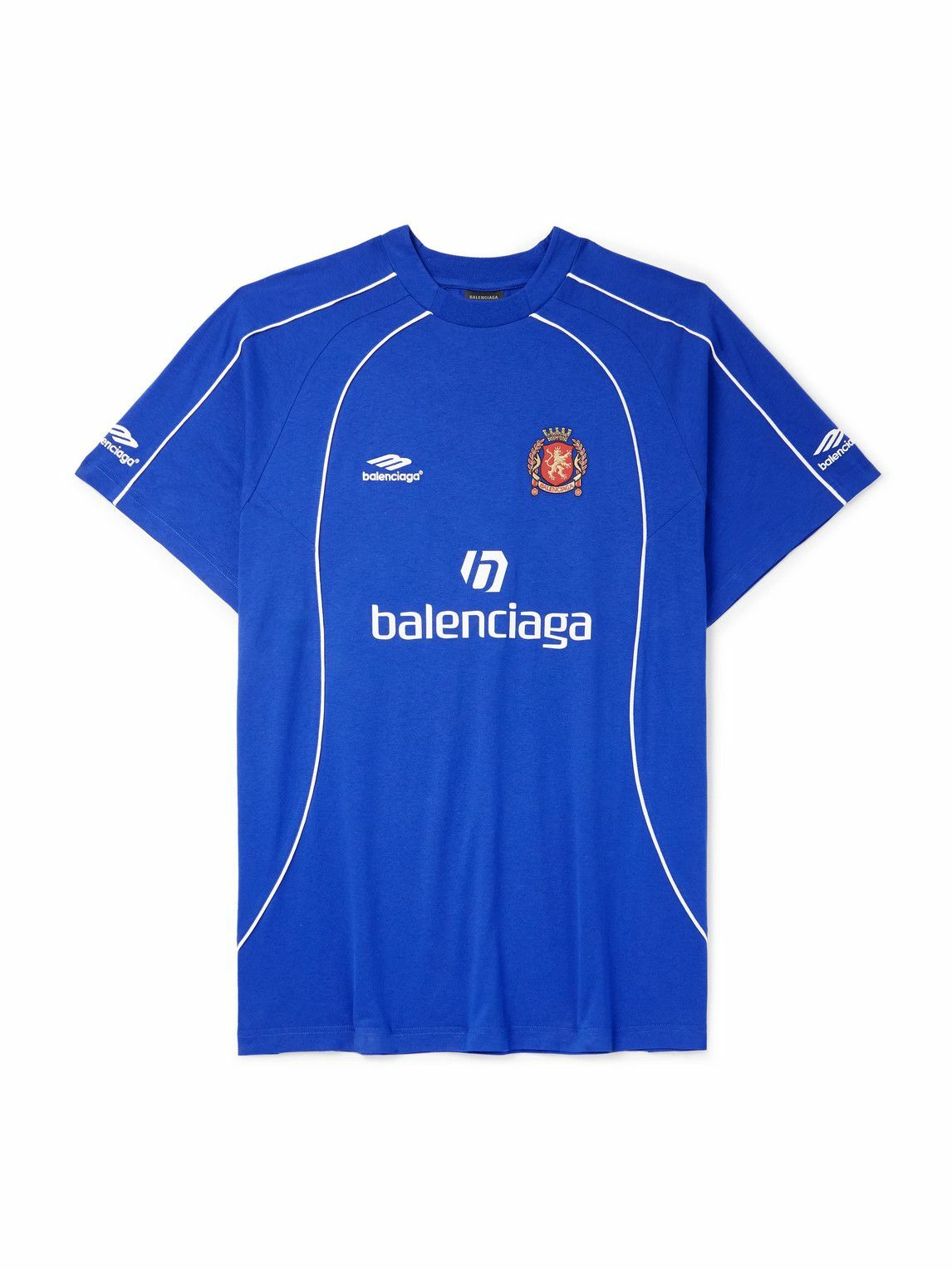 Balenciaga - Oversized Embroidered Logo-Print Cotton-Jersey T