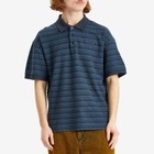 Polar Skate Co. Men's Stripe Surf Polo Shirt in Neptune Blue