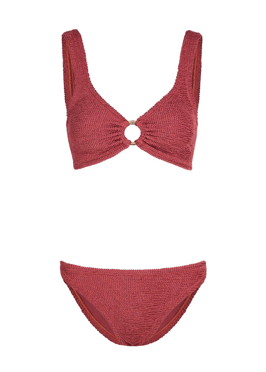 Hunza G Julia Gold-hoop Crinkle Bikini - Rust - One Size