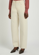 Another Tomorrow Curved Barrel-leg Jeans Beige
