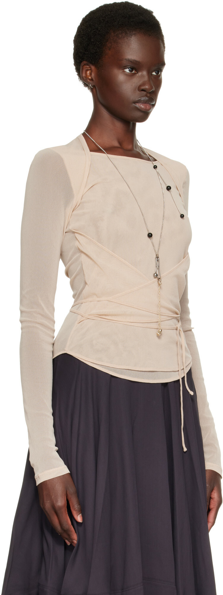 LEMAIRE Beige Ballerina Wrap Blouse