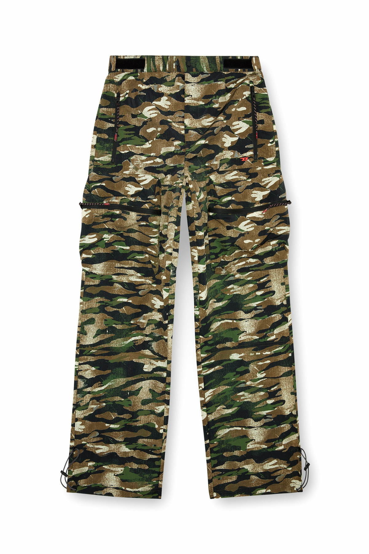 Diesel Nylon cargo pants with worn camo print - Pants Mens in