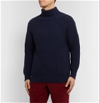 Anderson & Sheppard - Ribbed Merino Wool Rollneck Sweater - Blue