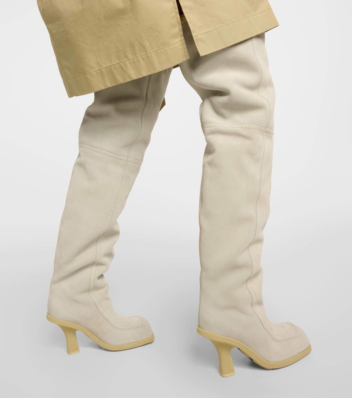 Burberry Highland shearling-lined suede knee-high boots Burberry