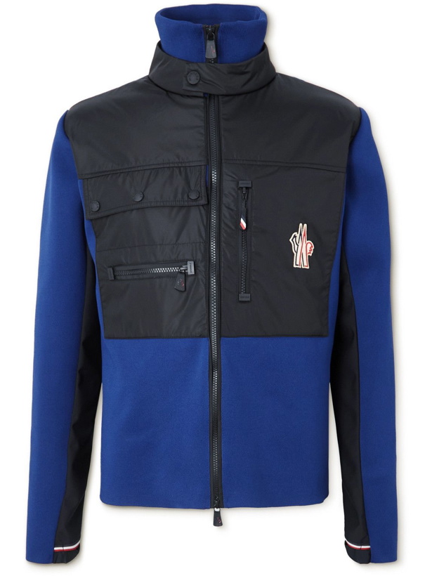Photo: Moncler Grenoble - Logo-Appliquéd Fleece and Tech-Jersey Zip-Up Jacket - Blue