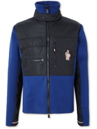 Moncler Grenoble - Logo-Appliquéd Fleece and Tech-Jersey Zip-Up Jacket - Blue