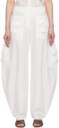 J.Kim White Smocked Cargo Pants