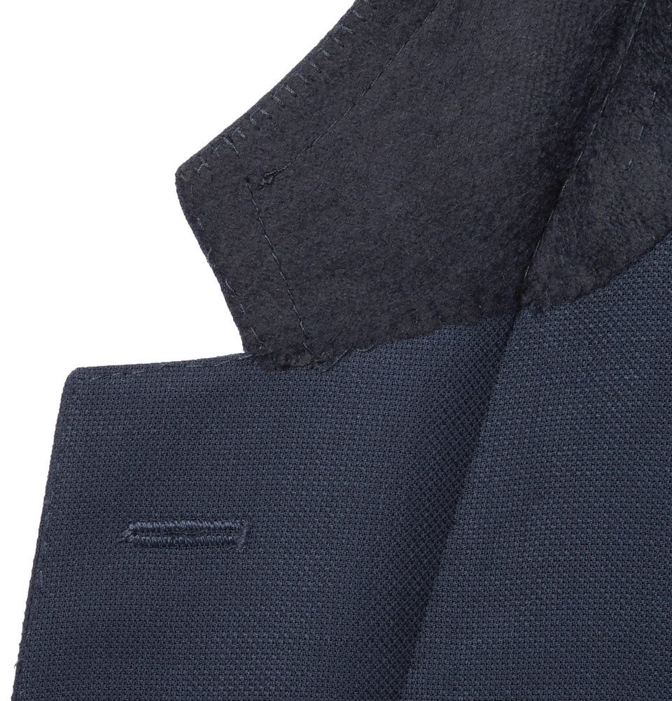 Canali - Navy Slim-Fit Travel Water-Resistant Wool Blazer - Navy