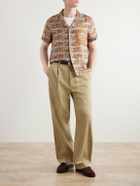 BODE - Cowboy Comic Camp-Collar Printed Silk-Satin Shirt - Brown
