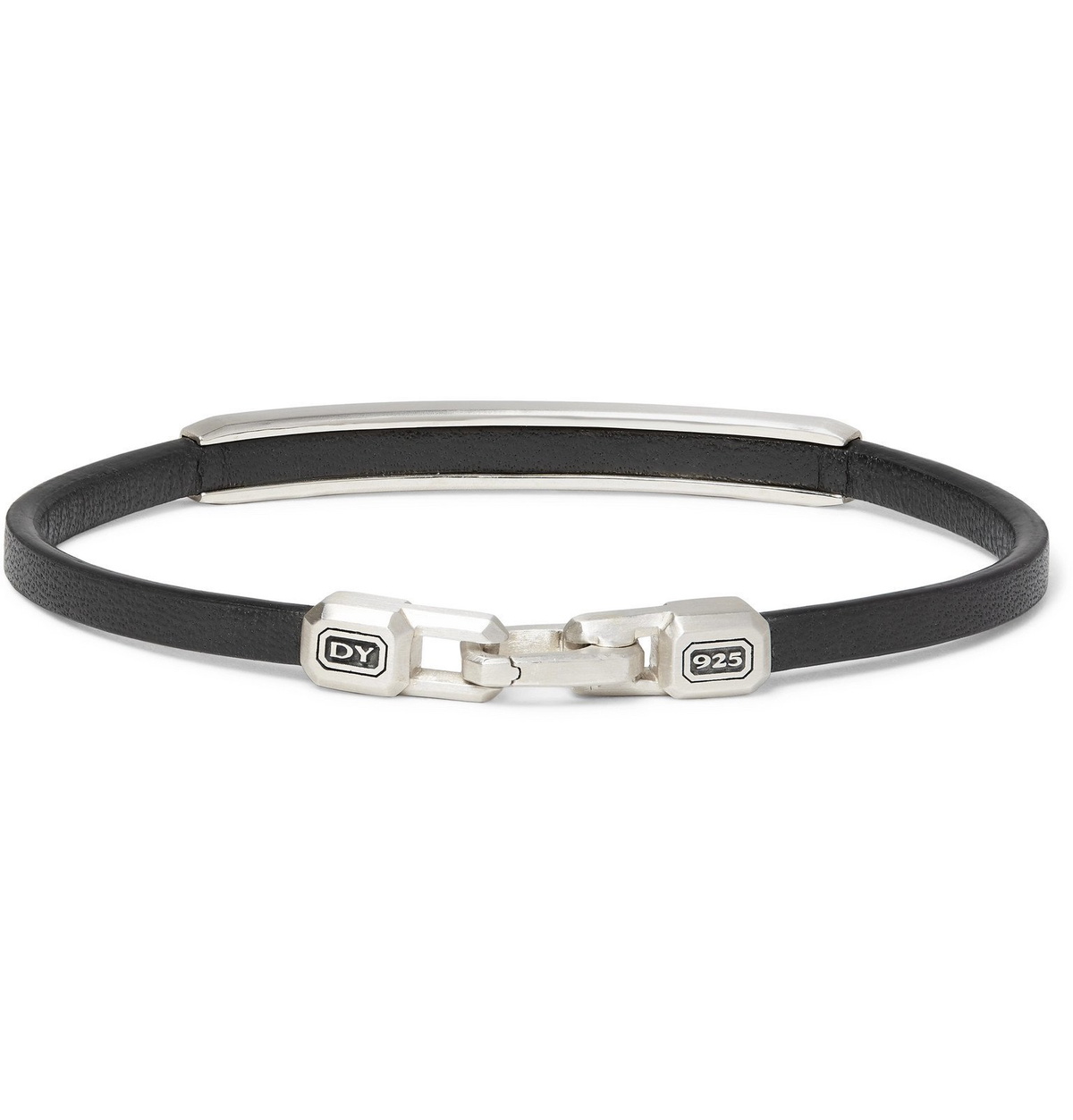 David Yurman Pave Leather ID Bracelet with Black Diamonds