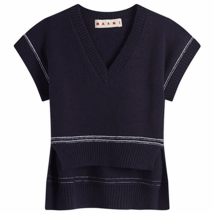 Photo: Marni Women's V Neck Sweater in Light Navy