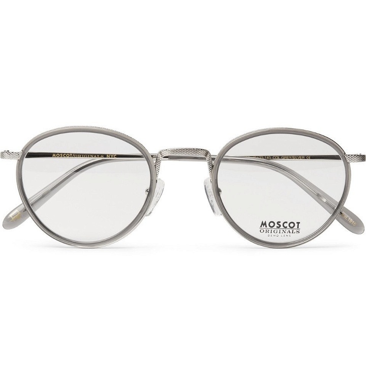 Photo: Moscot - Bupkes Round-Frame Acetate-Trimmed Silver-Tone Optical Glasses - Men - Silver