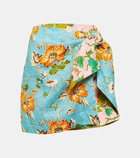 Alémais Floral linen wrap skirt