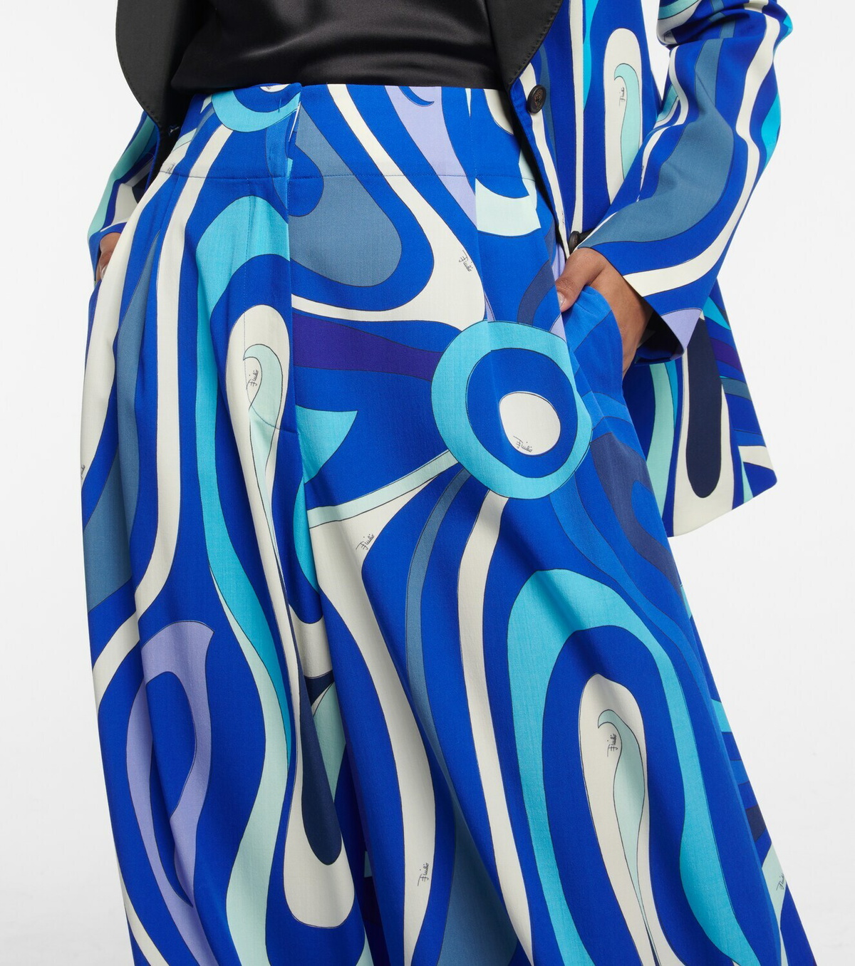 Pucci - Abstract wide wool-blend pants Emilio Pucci