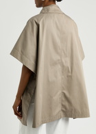 Herno Double-breasted Cotton Trench Cape Taupe