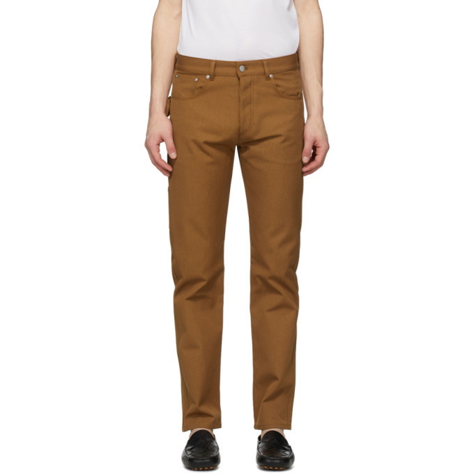 Photo: Bottega Veneta Brown Canvas Worker Trousers