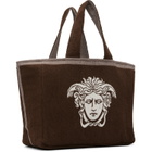 Versace Brown Cotton-Terry Jacquard Tote