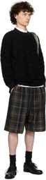 Comme des Garçons Homme Black Pilled Jacquard Check Pattern Sweatshirt