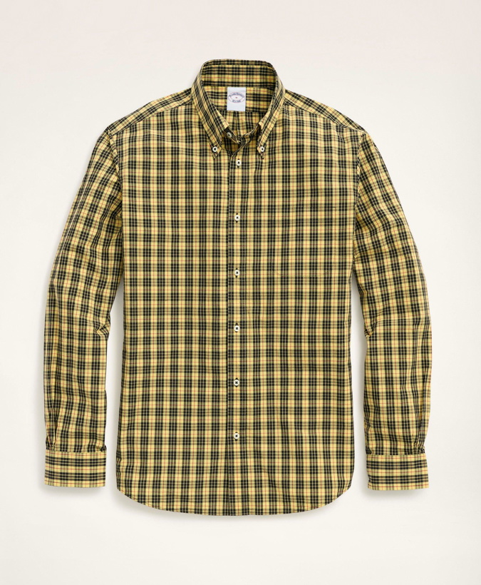 Photo: Brooks Brothers Men's Friday Shirt, Poplin Yellow Tartan