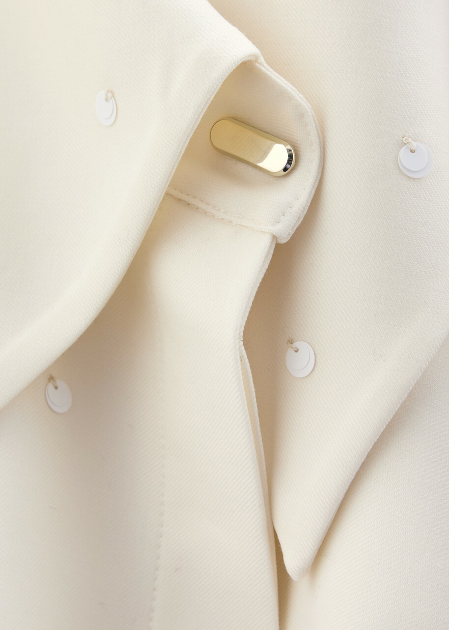 Clea Aldo Sequin-embellished Woven Jacket Cream