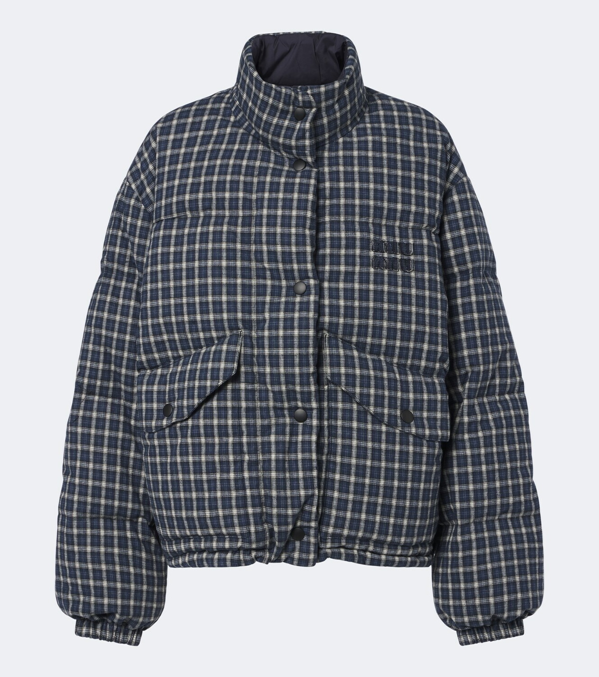 Miu Miu Reversible checked cotton flannel down jacket