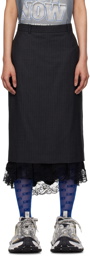 Balenciaga Gray Lingerie Midi Skirt