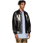 Gucci Black NY Yankees Edition Leather Bomber