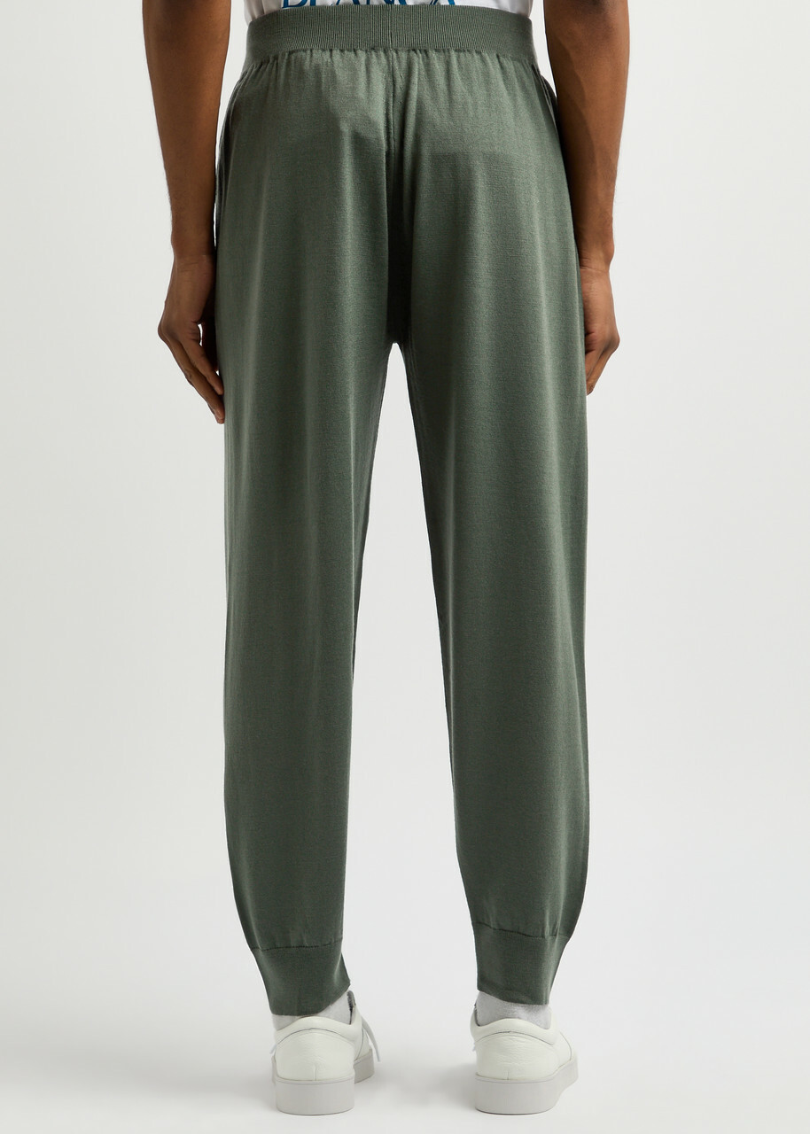 John Smedley Henning Wool Sweatpants Dark Green