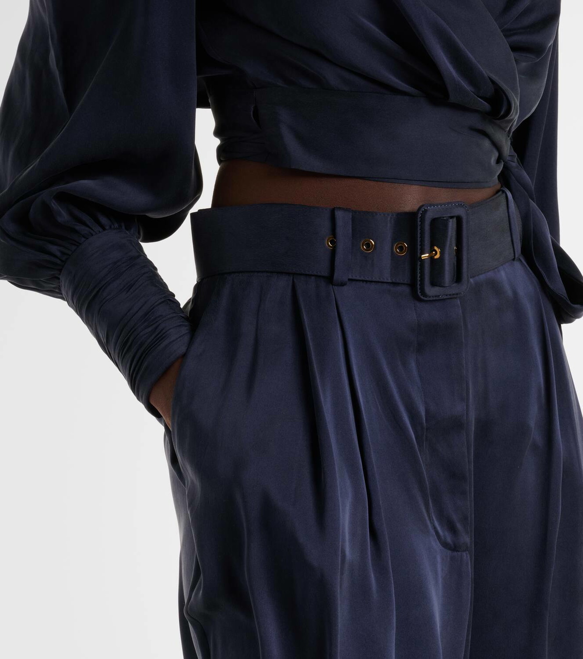 Zimmermann Tuck silk wide-leg pants Zimmermann