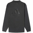 Adidas Basketball Long Sleeve Back Logo T-Shirt in Carbon