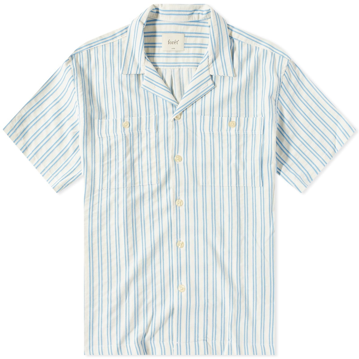 Foret Men's Sway Stripe Vacation Shirt in Ocean Foret