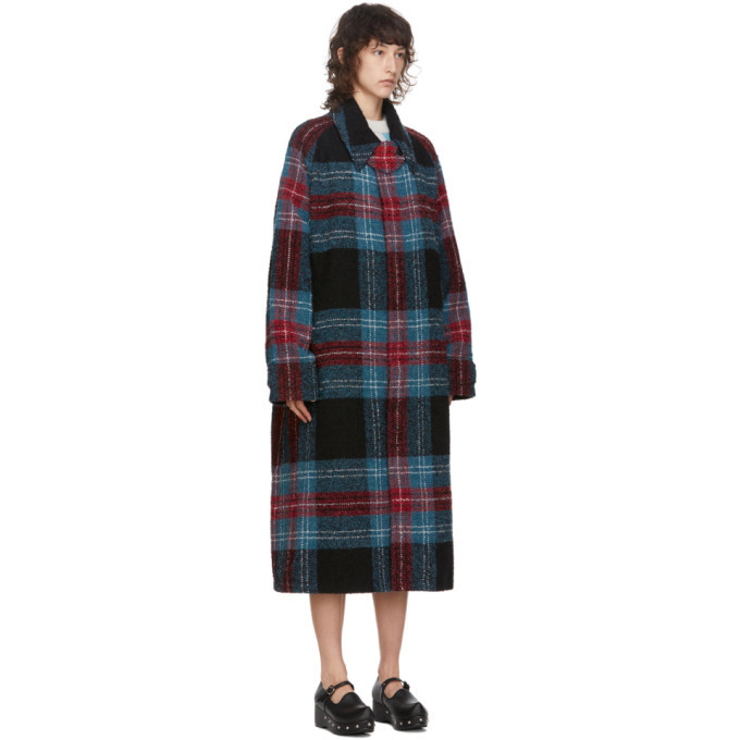 Charles Jeffrey Loverboy Navy Tartan Doctors Mac Coat Charles