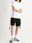 AMIRI - Loopback Cotton-Jersey Drawstring Cargo Shorts - Black