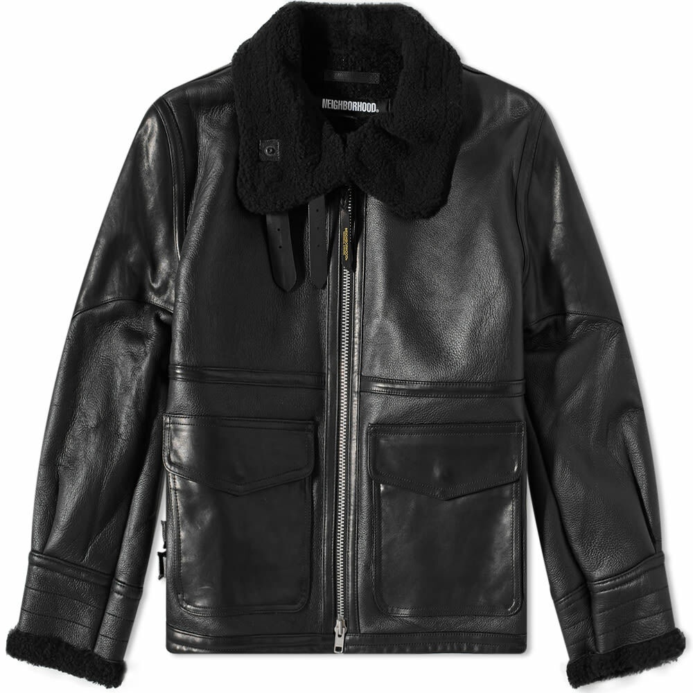 Black Jacket - Neighborhood Leather - Blouson Neighborhood