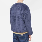 Danton Men's High Pile Fleece V Neck Jacket in Smoke Blue