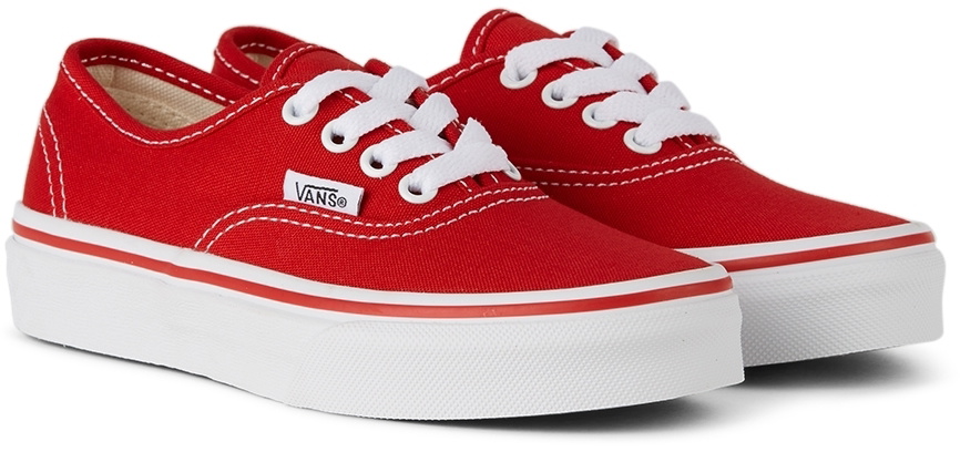 Kids red sales and white vans