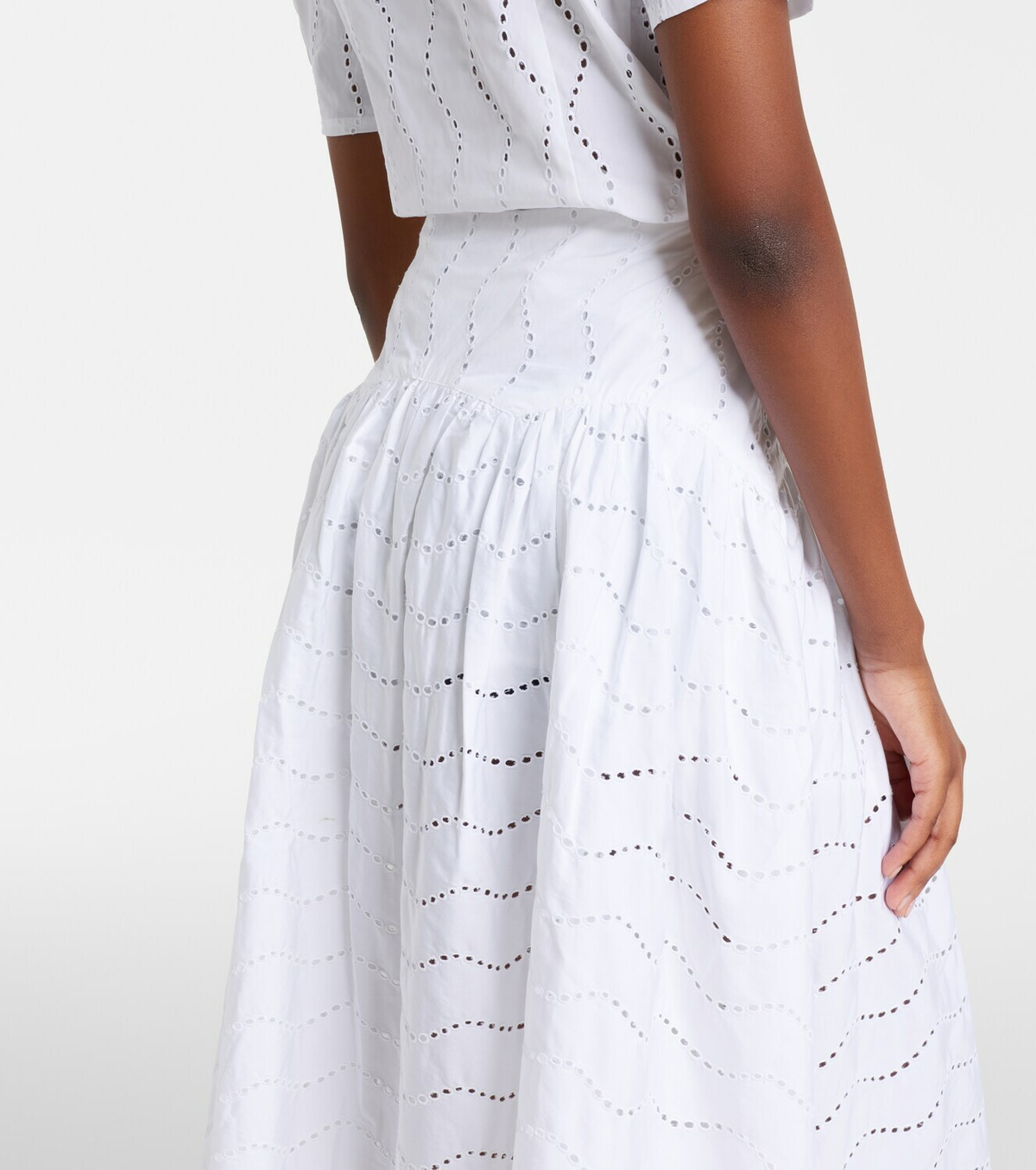 Polo Ralph Lauren Broderie anglaise cotton midi skirt
