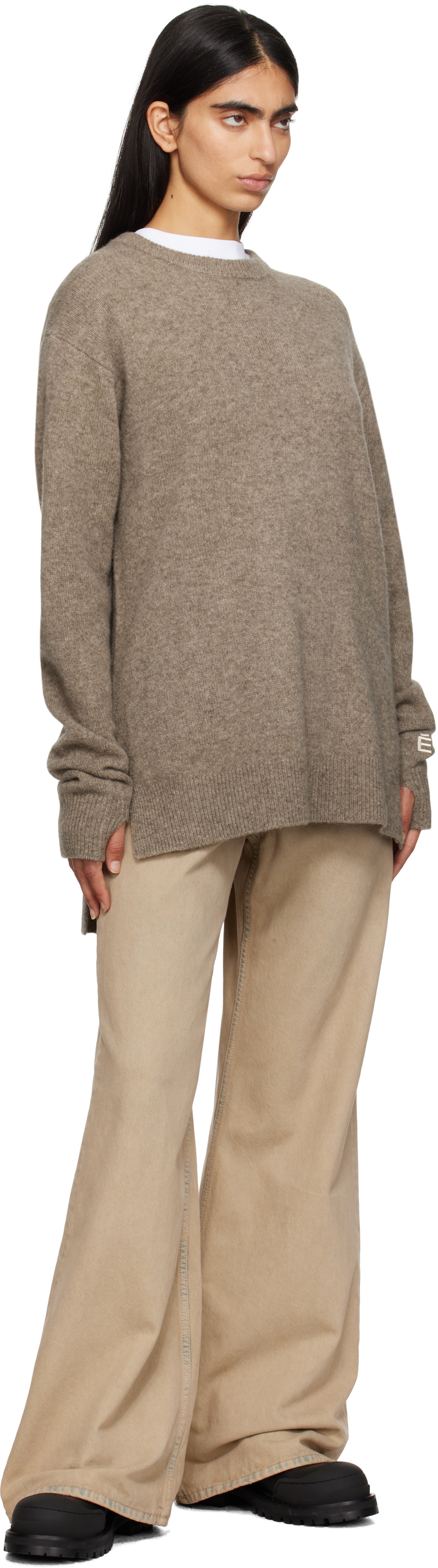 Études Taupe Round Neck Sweater