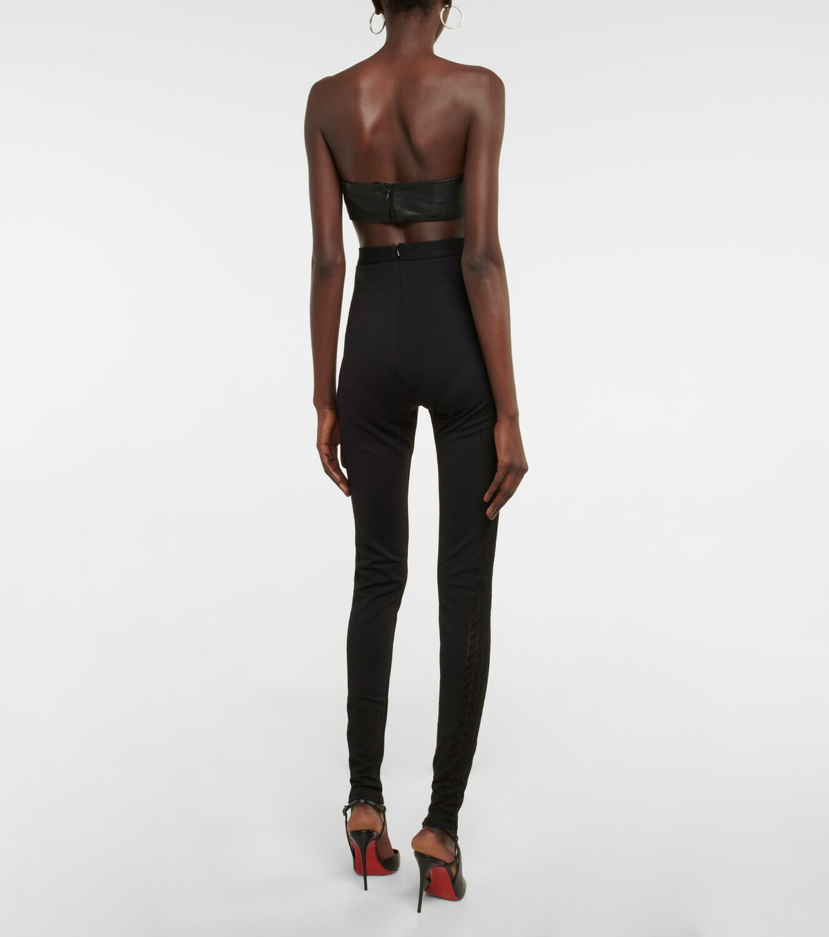 David Koma Mesh-paneled leggings
