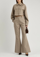 Clea Alessandra Checked Cotton-blend Trousers Beige
