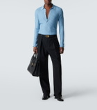Saint Laurent Wool, cashmere, and silk polo shirt