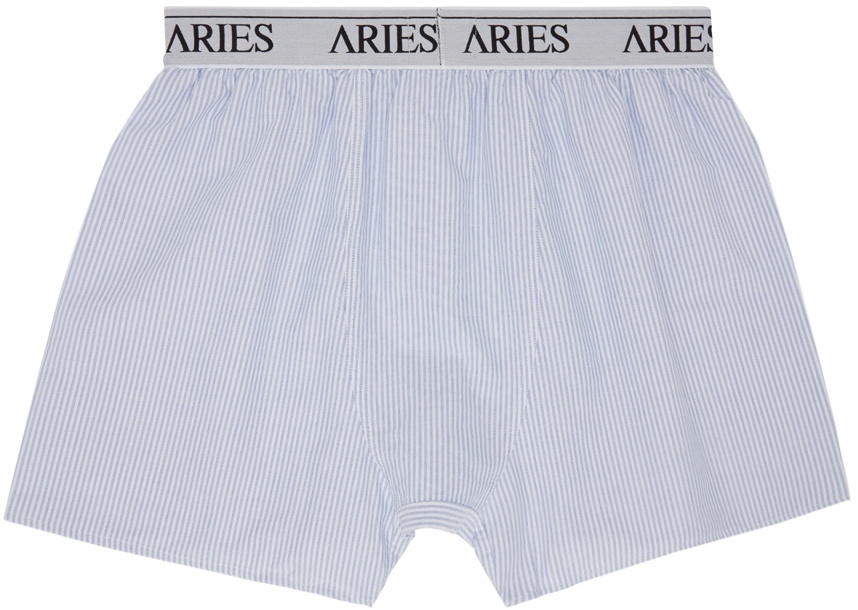 Aries Blue and Red Colorblock Boxers ARIES