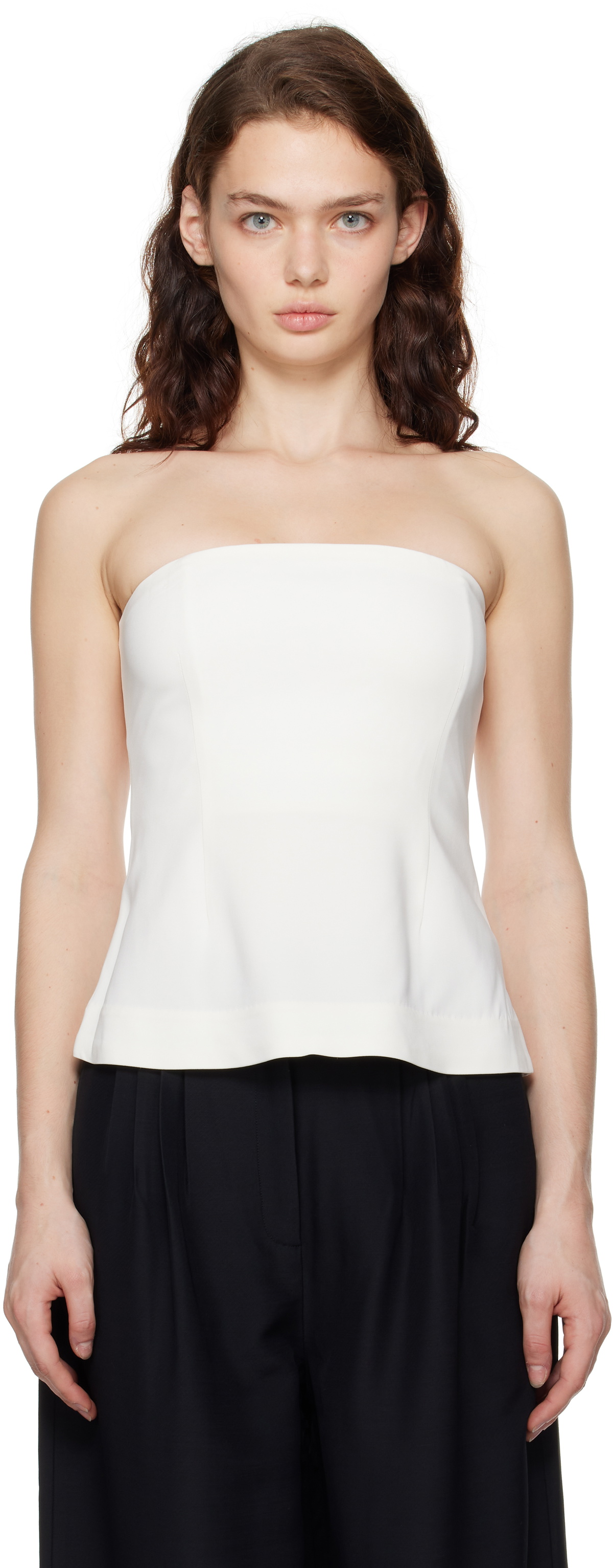 CO Off-White Bustier Tube Top