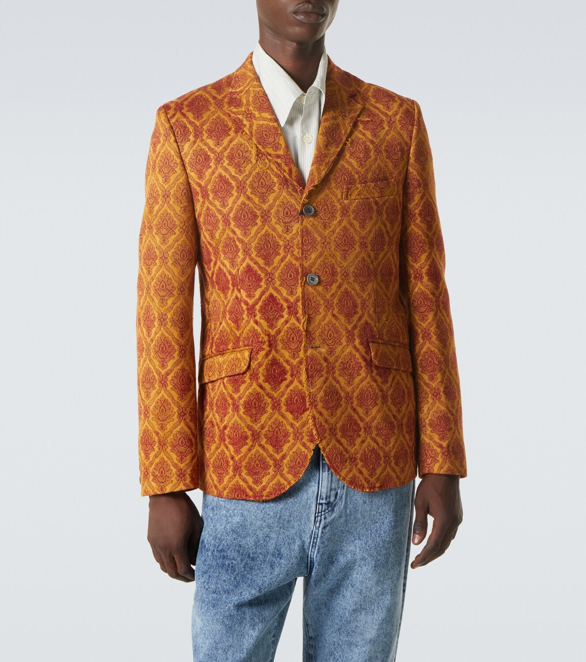 Junya Watanabe Floral single-breasted jacquard blazer