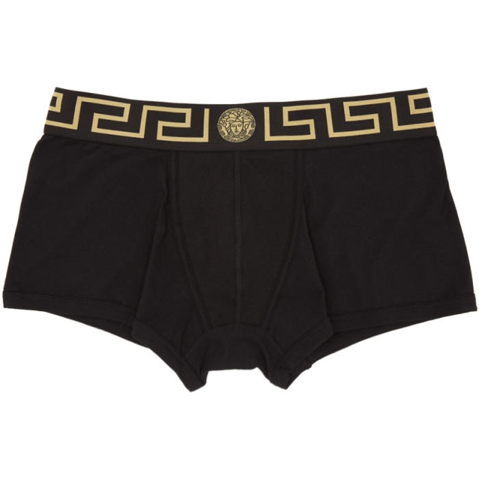 Photo: Versace Underwear Two-Pack Black Low-Rise Medusa Boxer Briefs